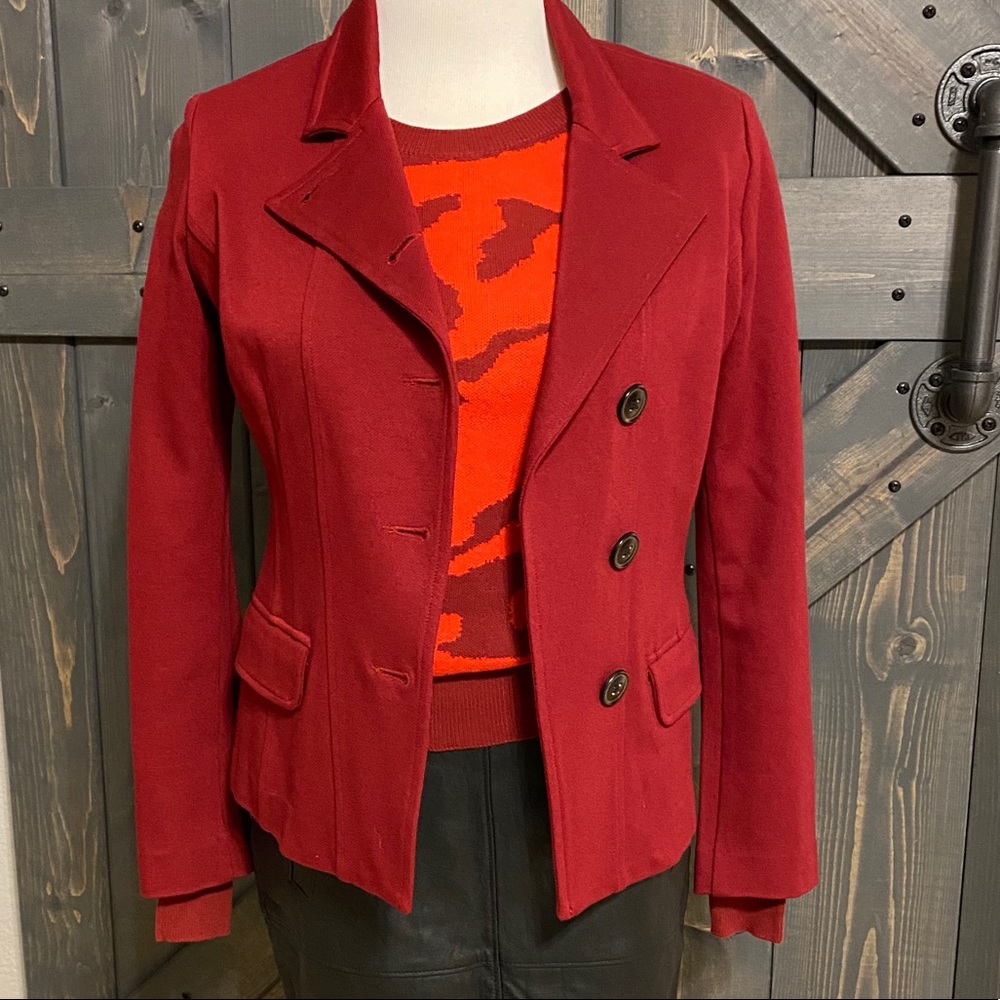 CAbi Rhubarb Red Outing Blazer